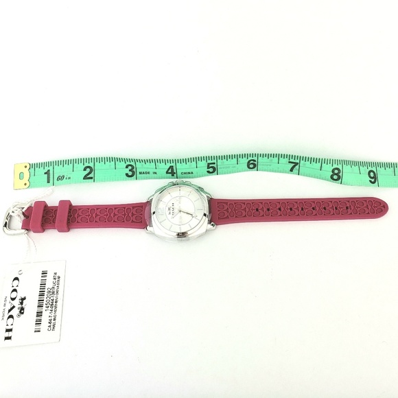 Coach Womens Boyfriend Fuchsia Logo-Embossed Watch - Picture 8 of 8